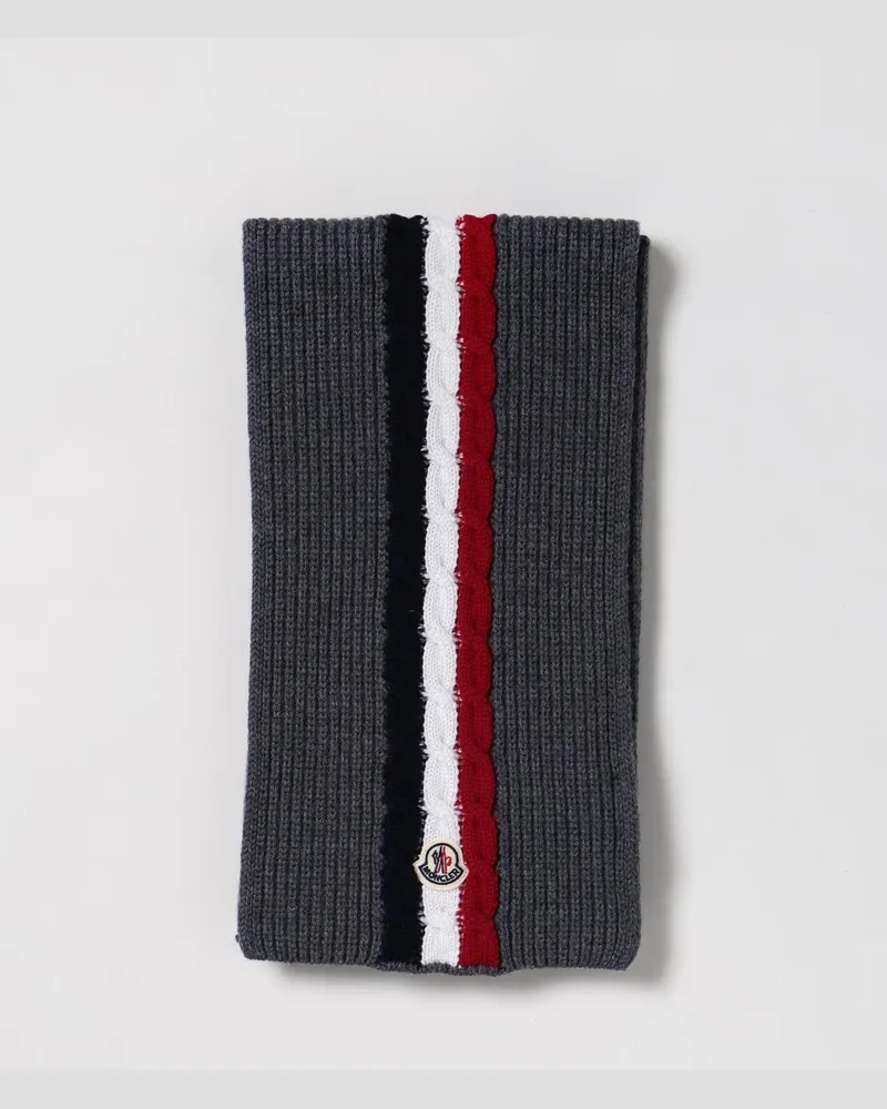 Moncler Schal aus Schurwolle Grau