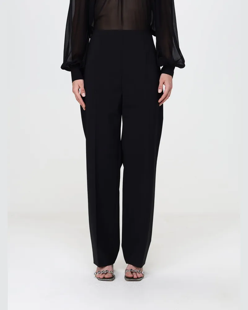 Alberta Ferretti Hoch taillierte Skinny-Hose aus Wollmischung Schwarz