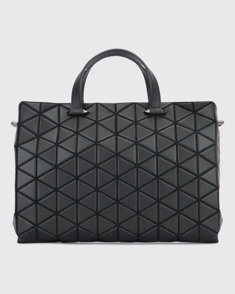 Issey Miyake Leder-Handtasche mit geometrischem Design und Doppelhenkel Schwarz
