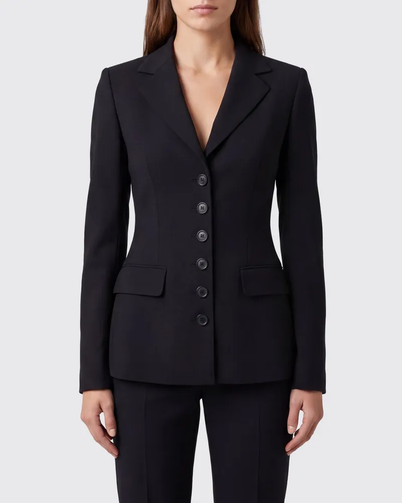 Dolce & Gabbana DOLCE  GABBANA Einreihiger kurzer Wollblazer Dolce & Gabbana mit fallendem Revers Schwarz