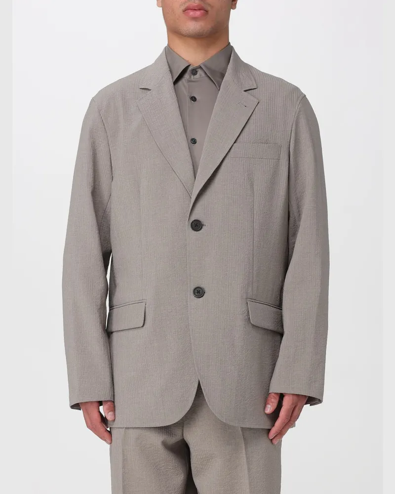 Emporio Armani Einreihiger Blazer aus Polyester Beige