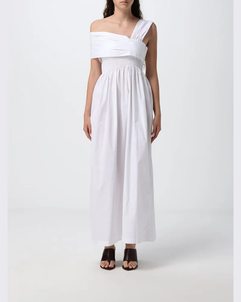 TELA Baumwoll-One-Shoulder-Kleid Weiß