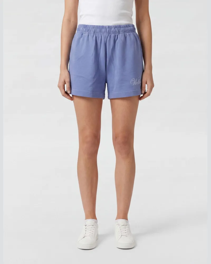 SPORTY & RICH SPORTY  RICH Baumwoll-Shorts Sporty & Rich mit Slogan-Print und elastischem Bund Lila