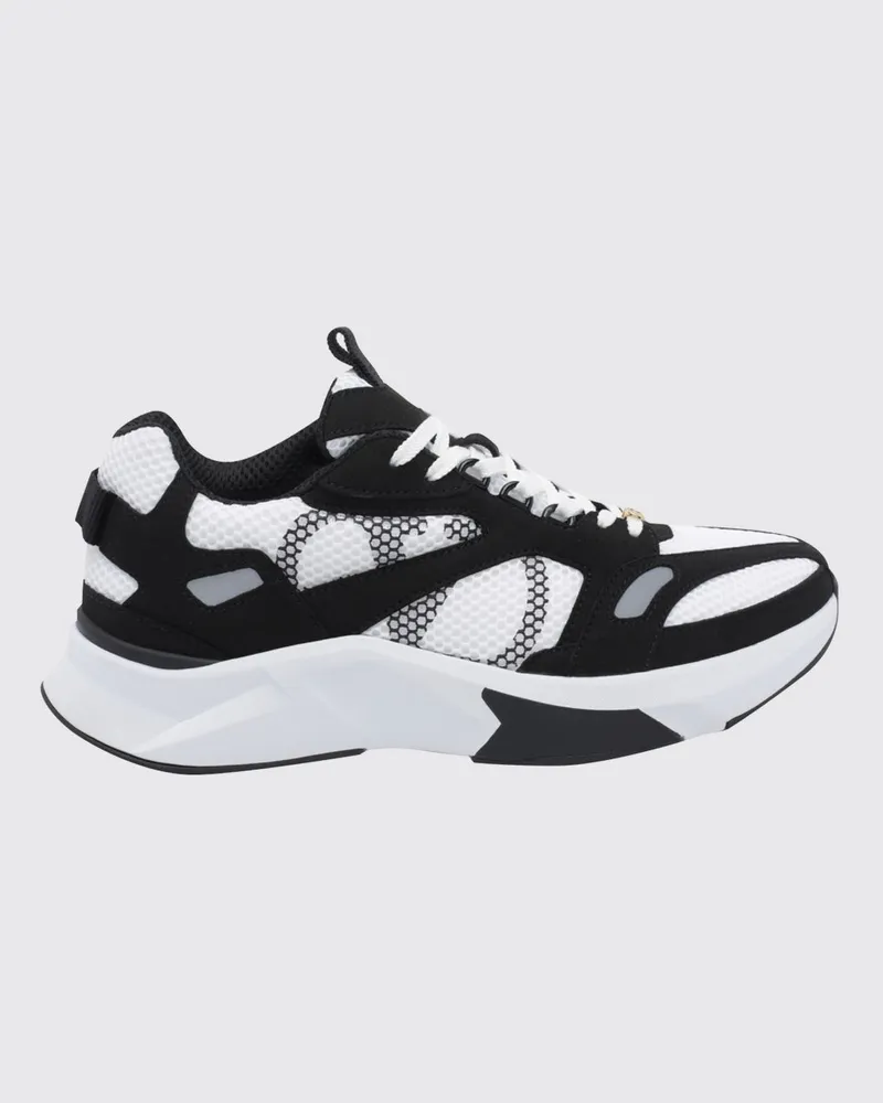 Valentino Garavani Demivee Low-Top-Sneakers aus Mesh und Wildleder mit VLogo Signature Weiß