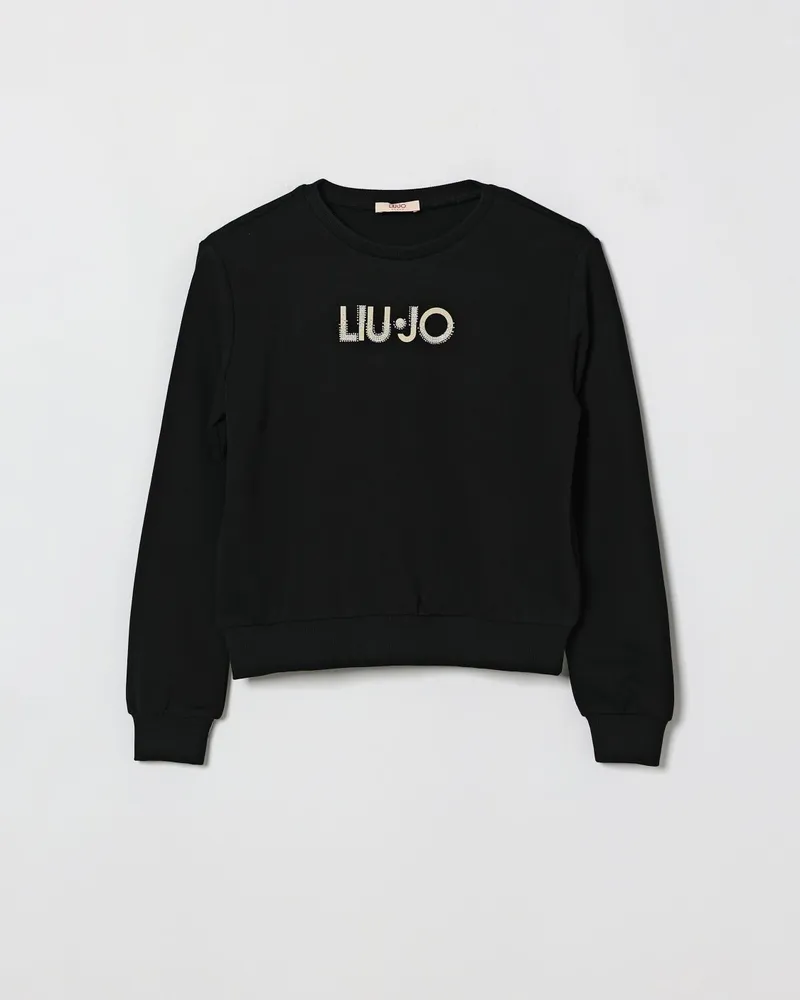 Liu Jo Sweatshirt aus Baumwollmischung mit Logo Schwarz
