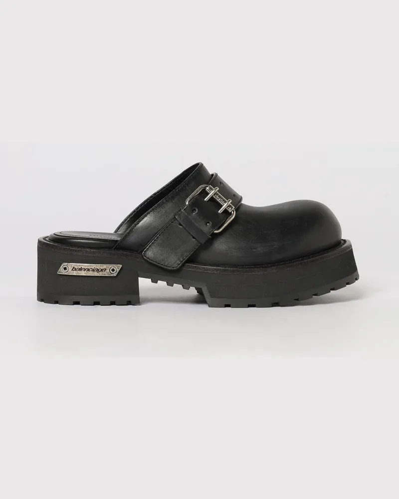 Balenciaga Venom Leder-Mules Schwarz