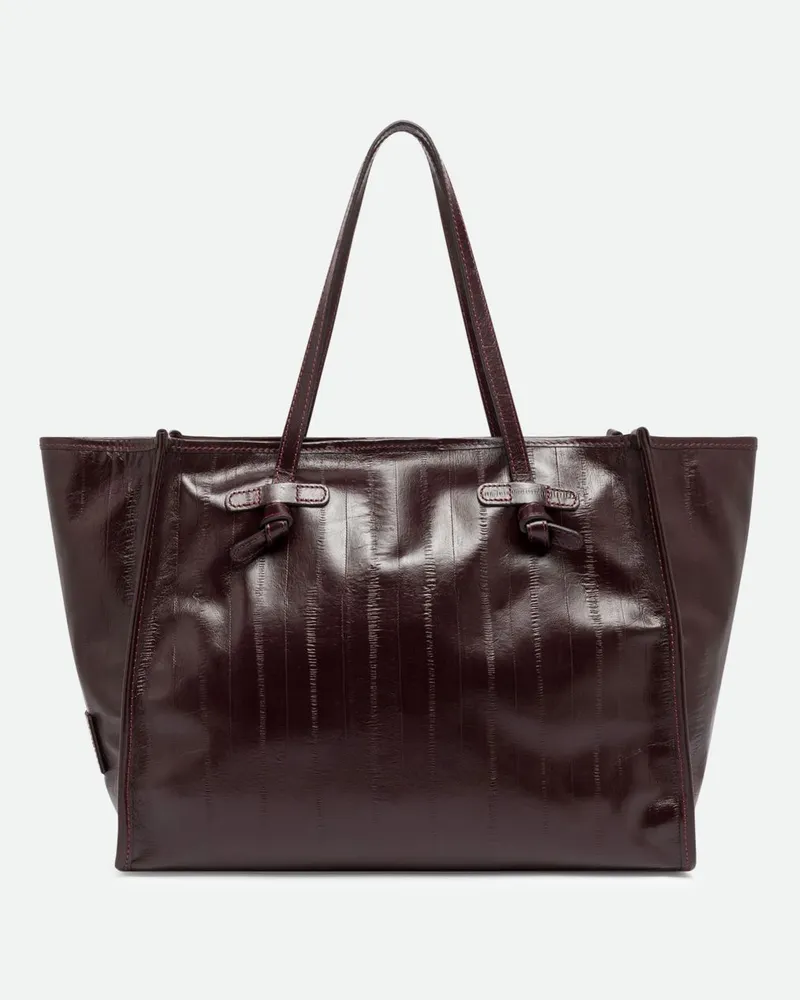 Gianni Chiarini Marcella Schultertasche aus Kalbsleder mit laminiertem Logo Burgunderrot