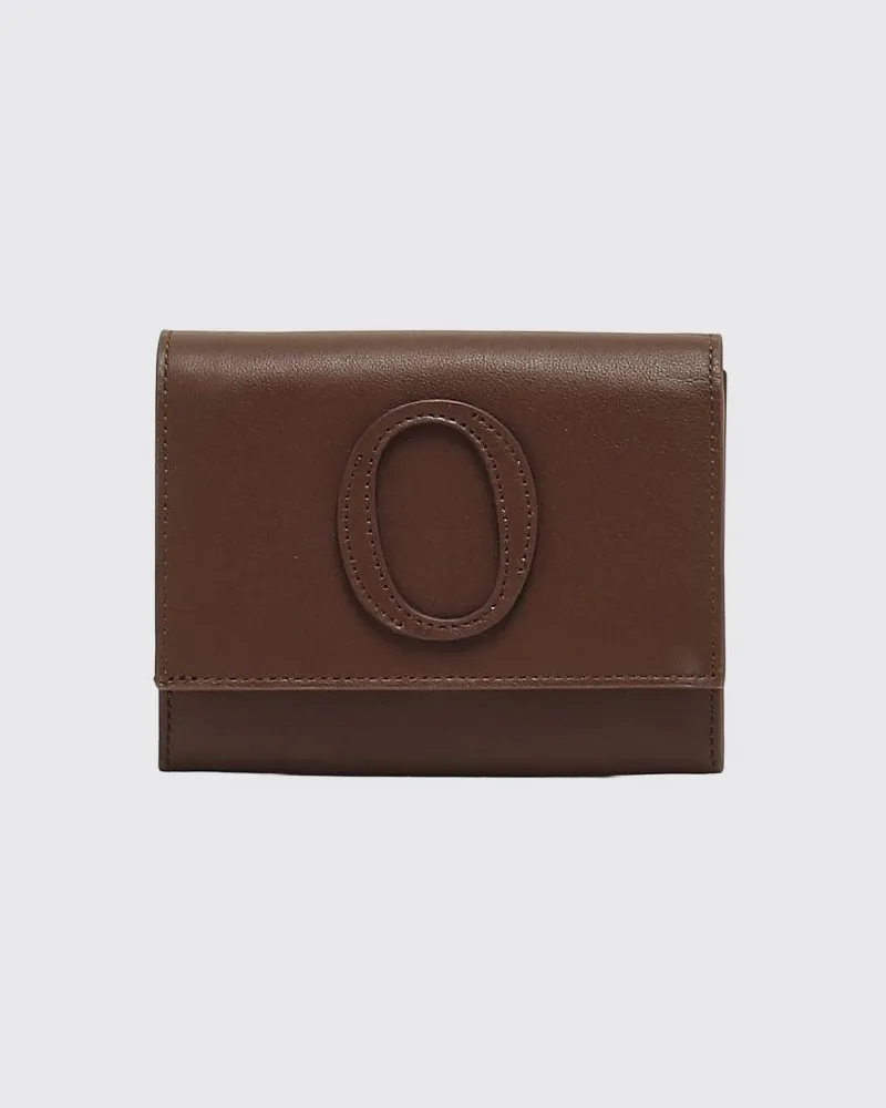 Orciani Bifold-Portemonnaie aus Leder mit Klappe und Monogramm-Print Braun