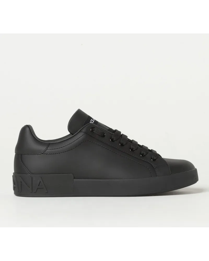 Dolce & Gabbana DOLCE  GABBANA Dolce & Gabbana Leder-Sneakers mit Logo Schwarz