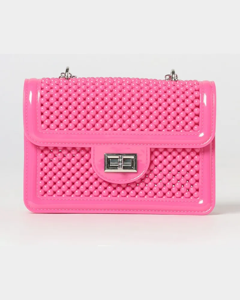 Monnalisa PVC-Tasche mit Perlen Fuchsia