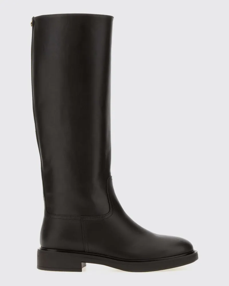 Gianvito Rossi Kniehohe Stiefel Ascott aus Kalbsleder mit niedrigem Absatz Kaffee