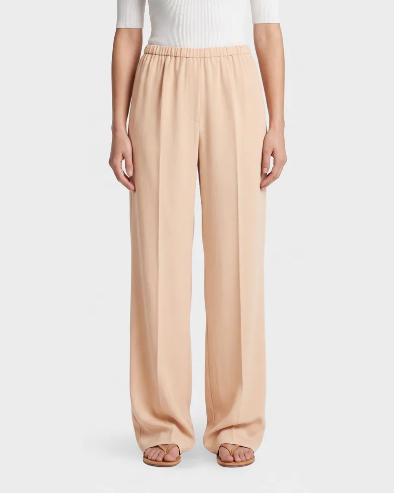 forte_forte Palazzo-Hose aus Viskosemischung Beige