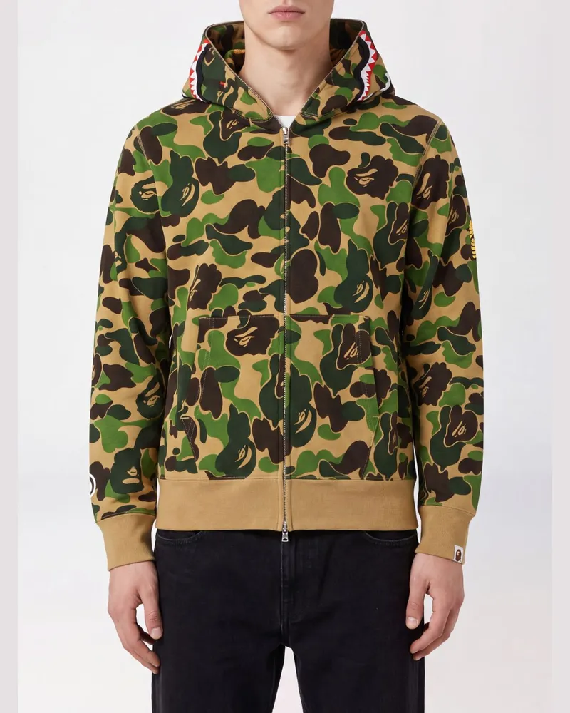 BAPE Camouflage-Kapuzenpullover aus Baumwolle Grün
