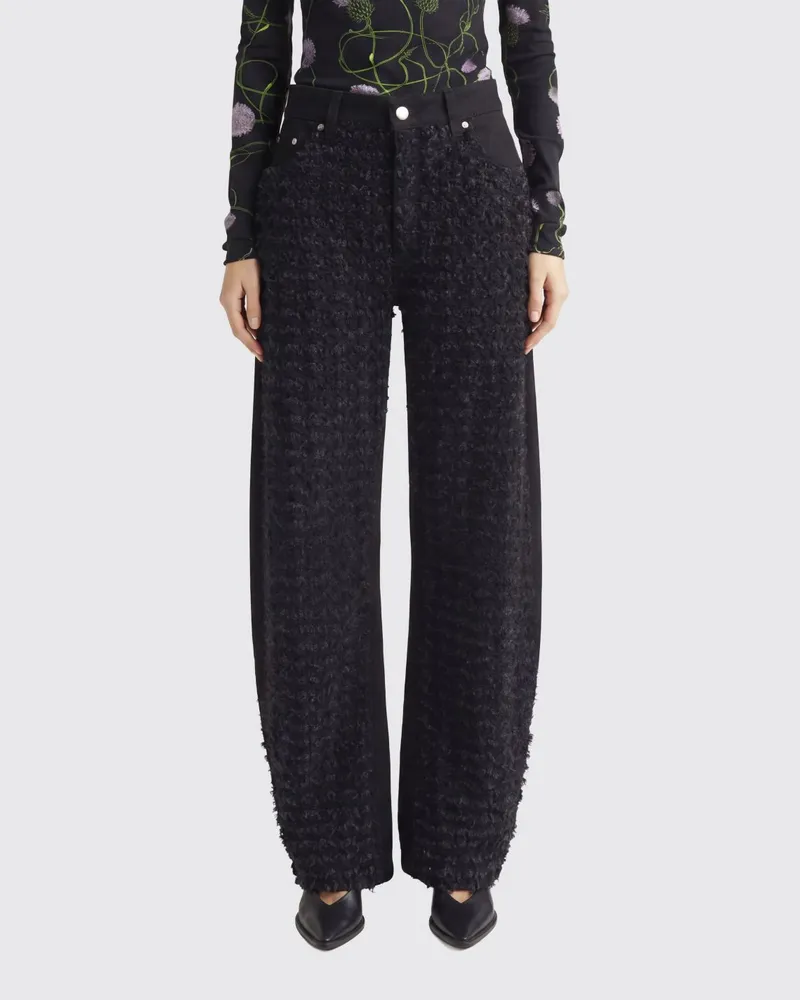Stella McCartney Denim-Jeans mit Bouclé-Einsätzen Schwarz