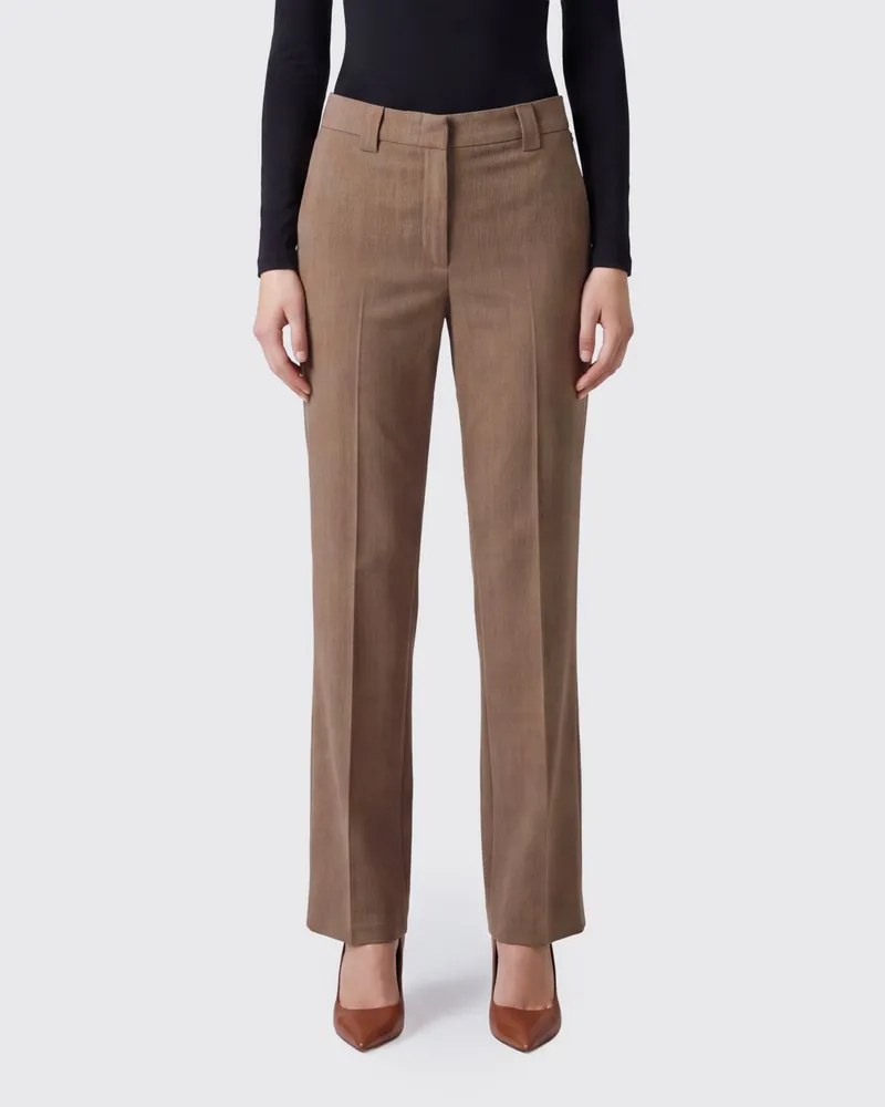 Liu Jo Slim Fit Chinohose aus Viskosemischung mit mittlerer Taille Beige