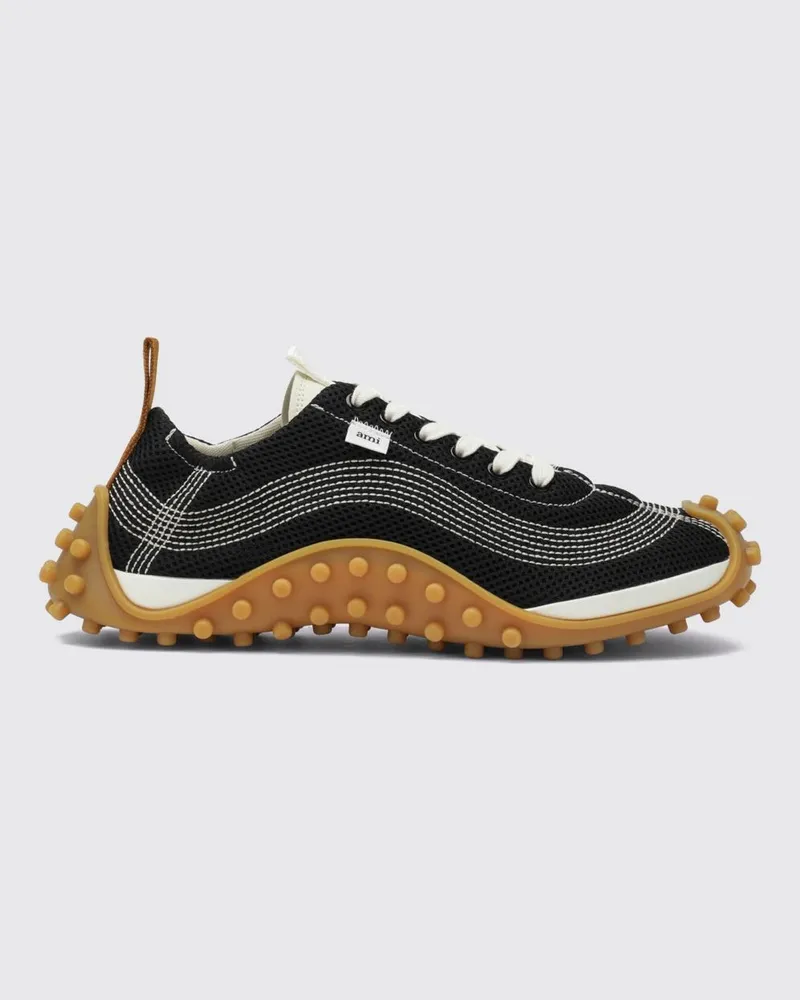 AMI Paris Niedrige Mirage-Sneaker von aus Mesh mit klobiger Sohle und Kontrastnähten Schwarz