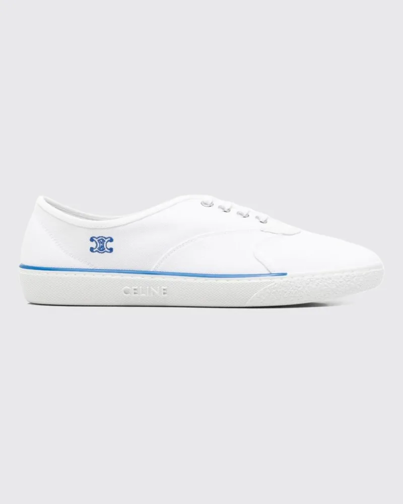Celine Low-Top-Sneaker Alan aus Baumwoll-Canvas mit Triomphe-Monogramm Weiß