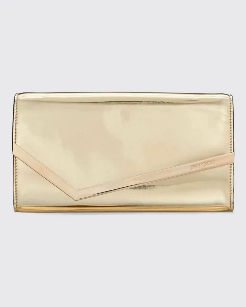 Jimmy Choo Emmie Mini-Tasche aus Lackleder mit abnehmbarem Kettenriemen Gold