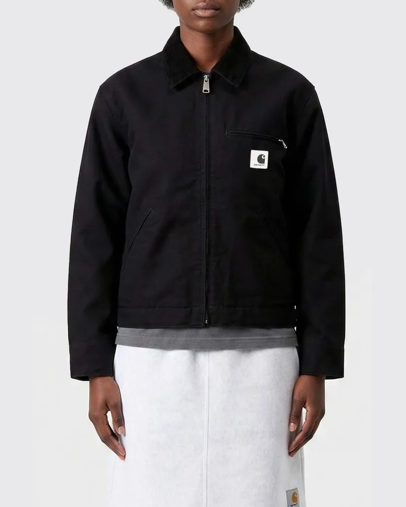 Carhartt WIP Bio-Baumwolljacke mit Logo Schwarz