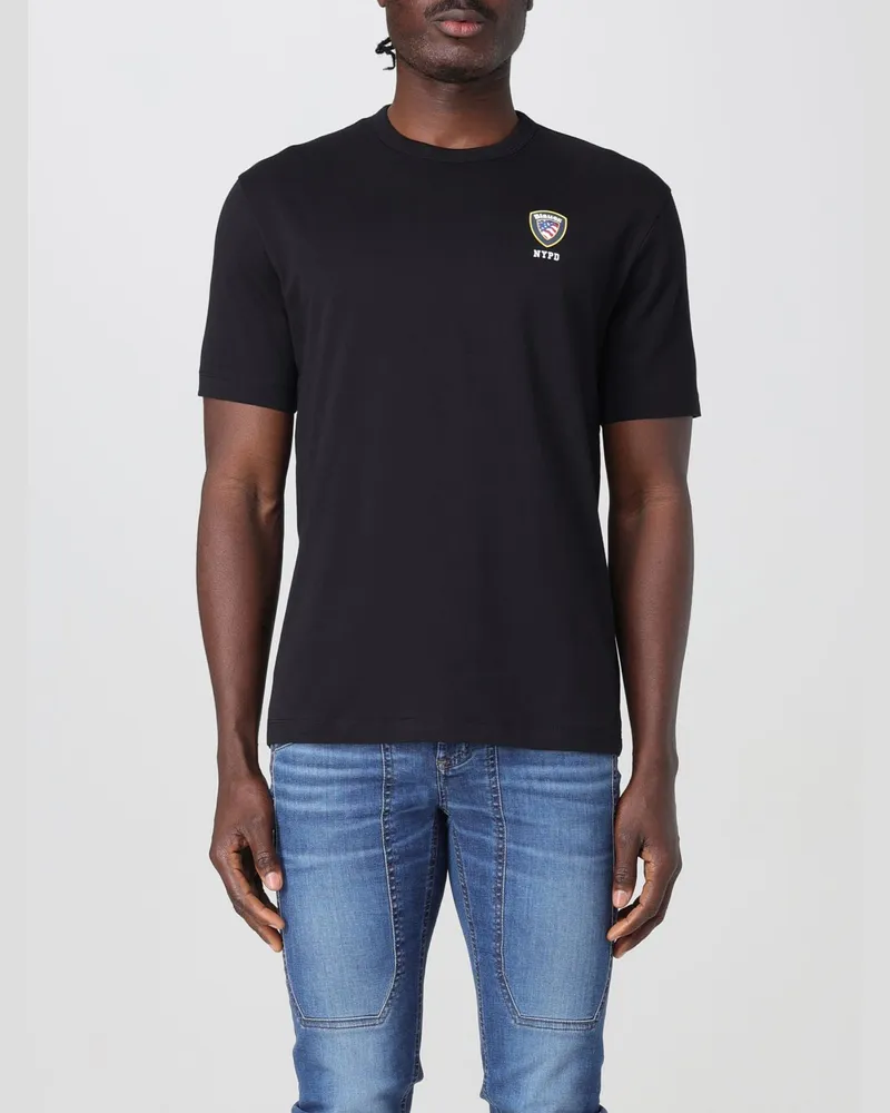 Blauer T-shirt herren Schwarz