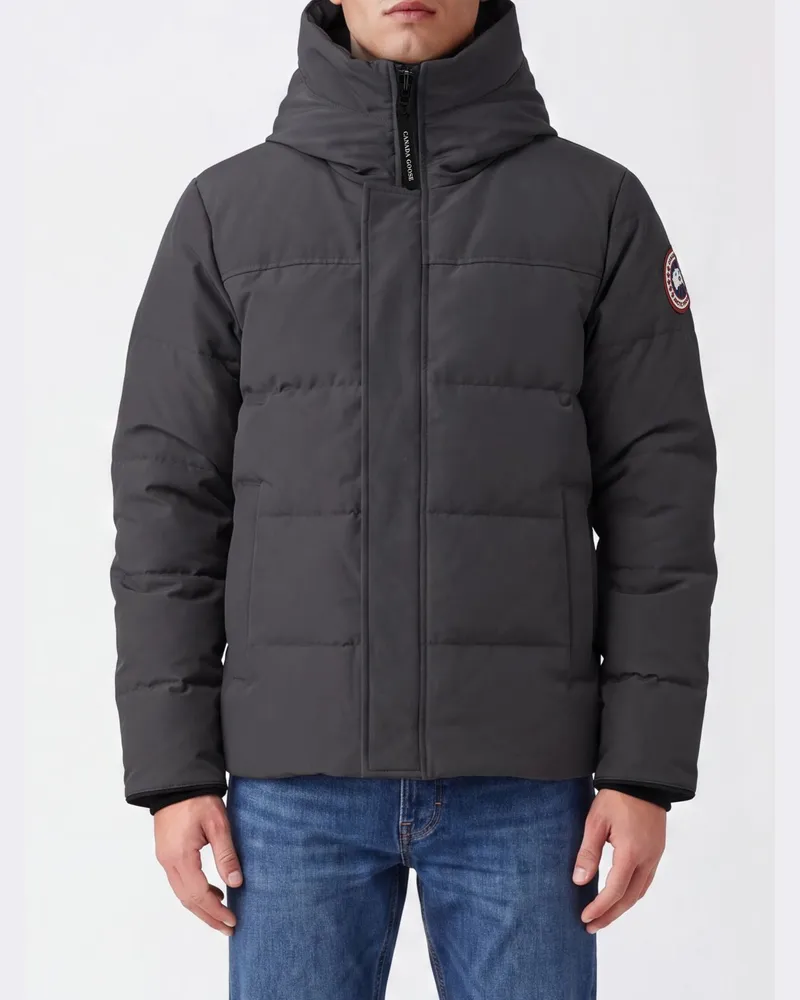 Canada Goose Daunengefüllter MacMillan Parka mit fester Kapuze und appliziertem Logo Grau