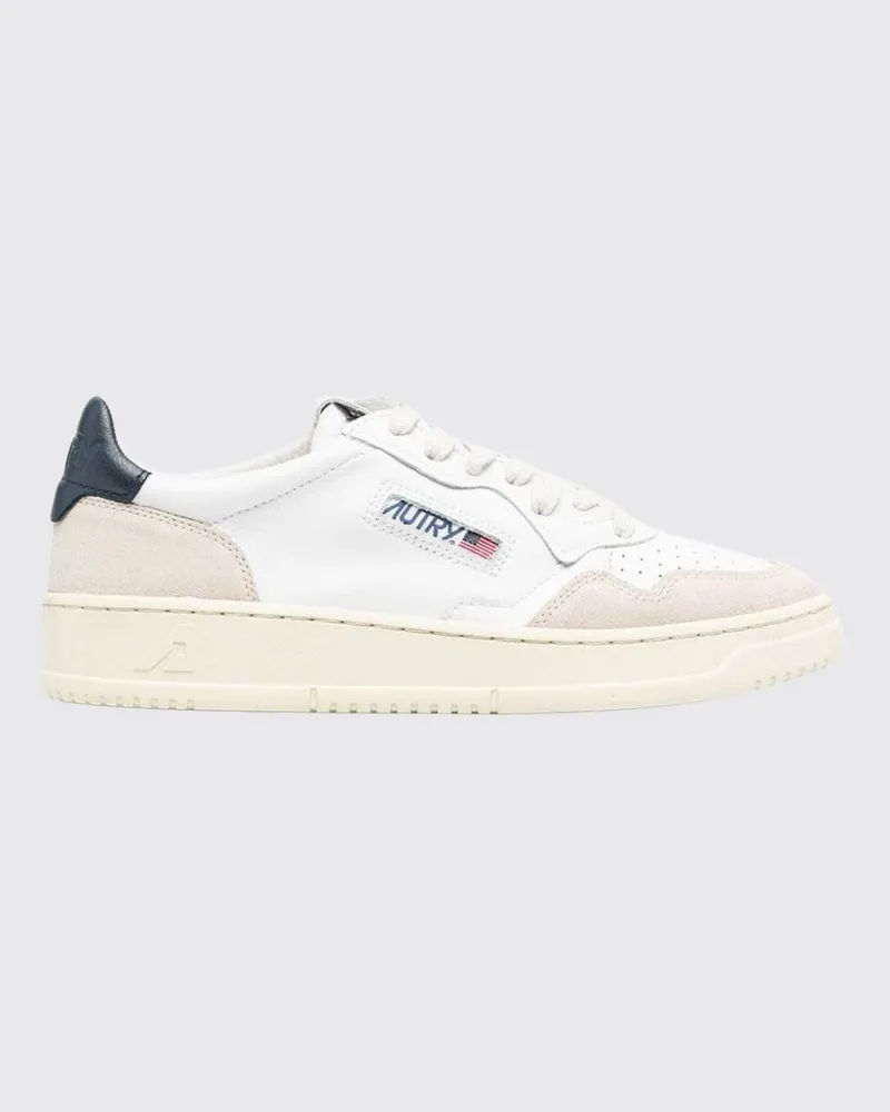 AUTRY Medalist Low Top Sneakers aus zweifarbigem Leder und Wildleder Blau