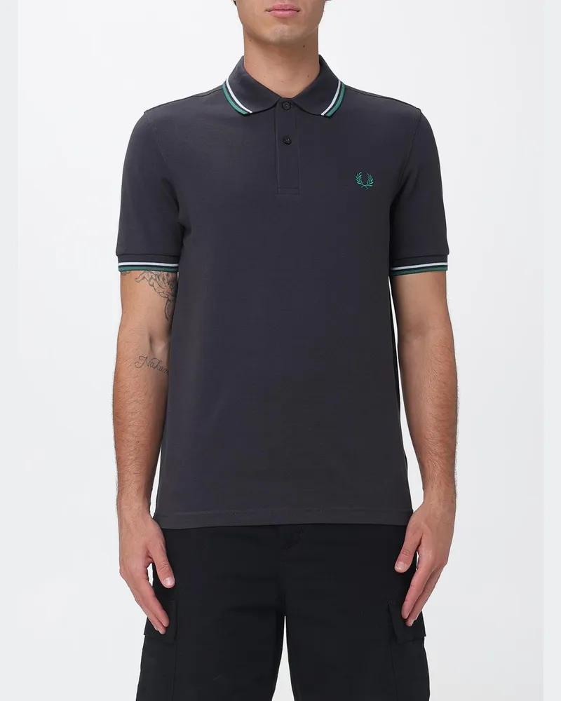 Fred Perry Baumwoll-Polohemd mit Logo Charcoal