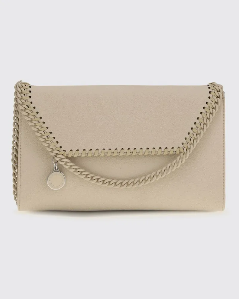 Stella McCartney Falabella Wallet on Chain aus perlenfarbenem Eco Alter Mat Perle
