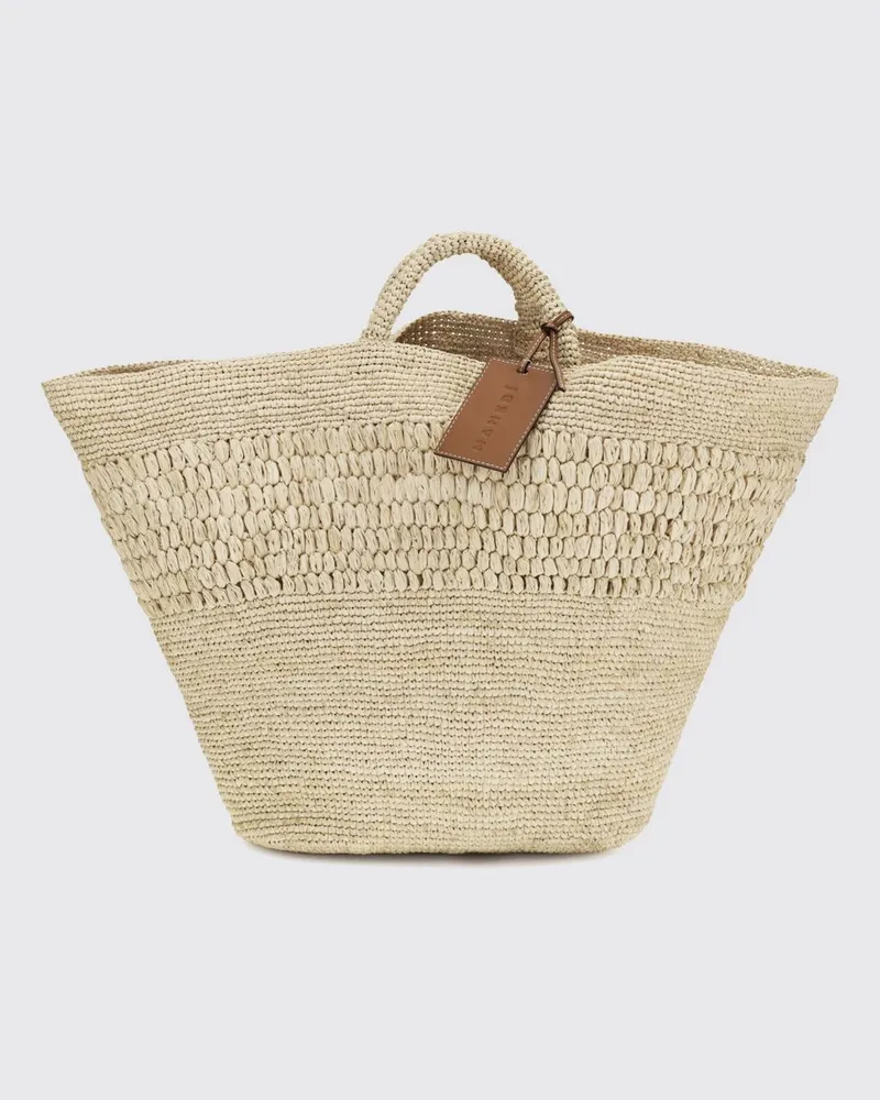 Manebí Ausgestellte Fiji Tote-Bag aus gehäkelter Raffia Natural