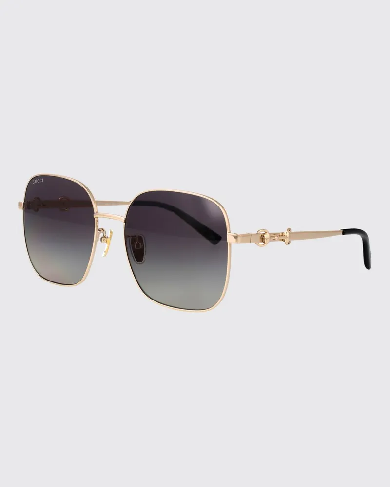 Gucci Cat-Eye-Sonnenbrille aus Metall mit Horsebit-Detail an den Bügeln Gold