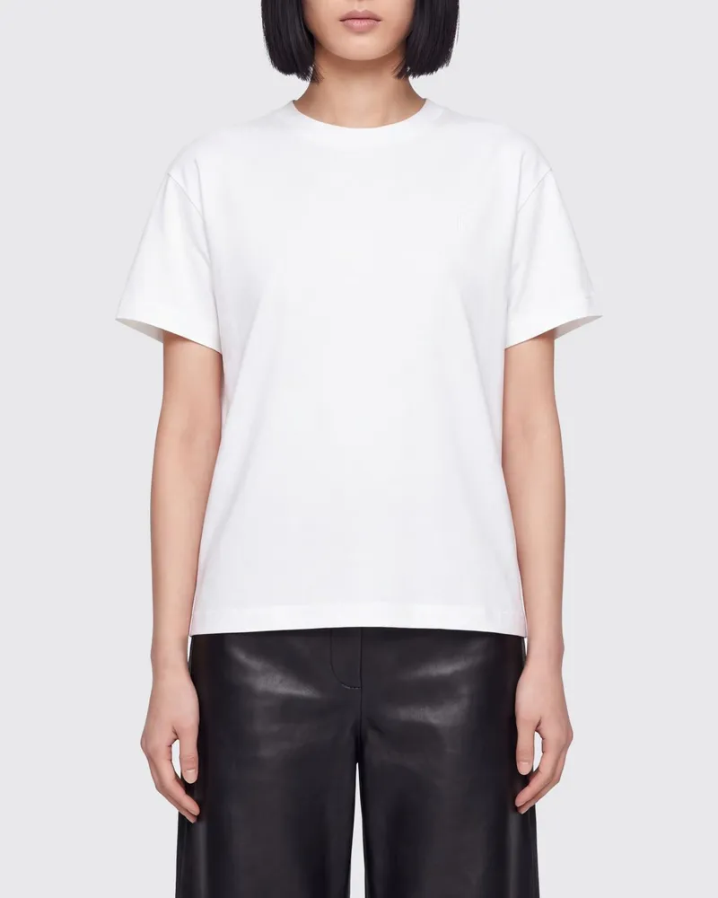 Jil Sander Kurzarm-T-Shirt aus Baumwolle mit Rundhalsausschnitt Weiß