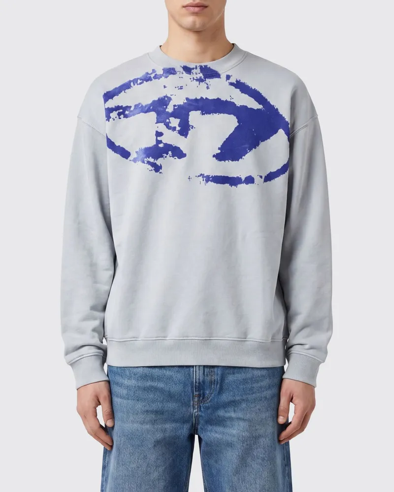 Diesel Rundhals-Sweatshirt aus Baumwolle mit Oval D-Logo in Staub-Optik Dust