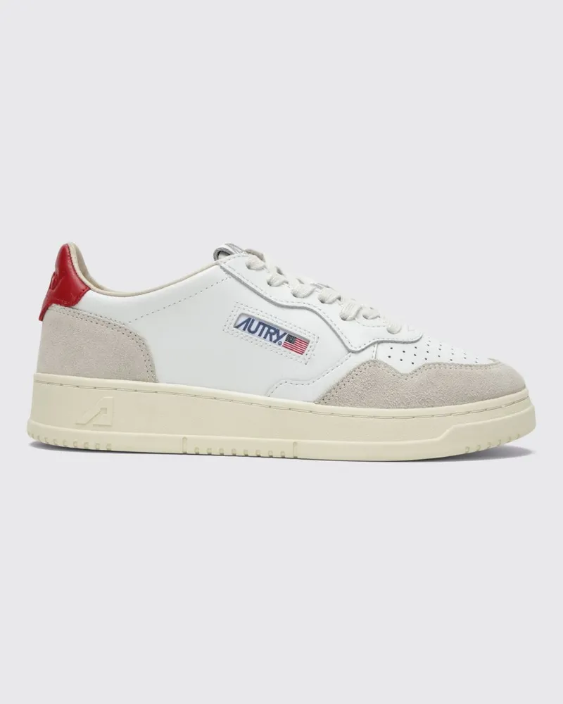 AUTRY Medalist Low Sneaker aus glattem Kalbsleder mit Kontrastdetails Milch