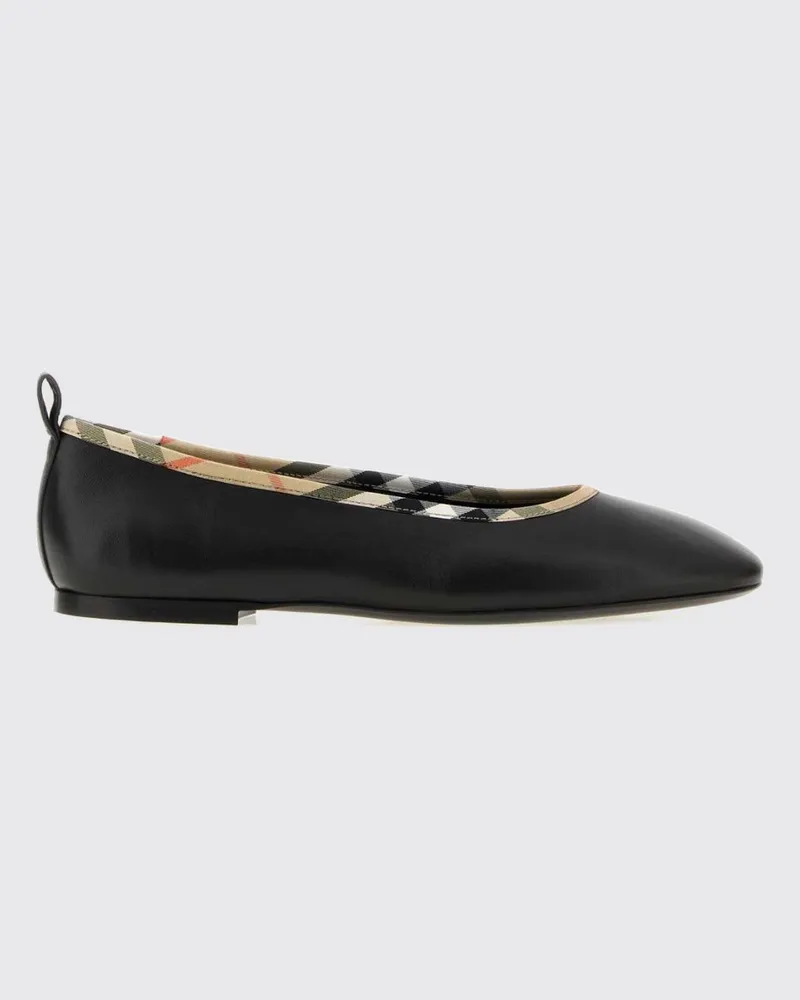 Burberry Robin Ballerinas aus Lammleder mit Vintage-Check-Muster Schwarz