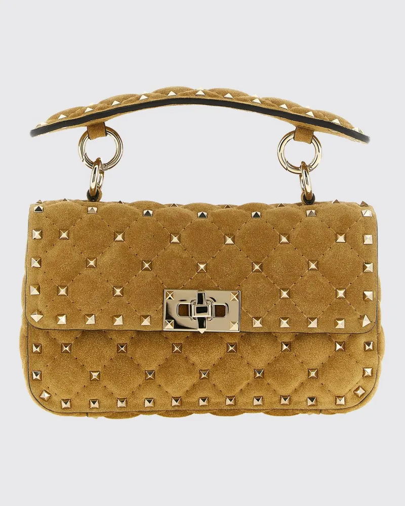 Valentino Garavani Rockstud Spike Handtasche von aus gestepptem Leder mit Nieten Beige