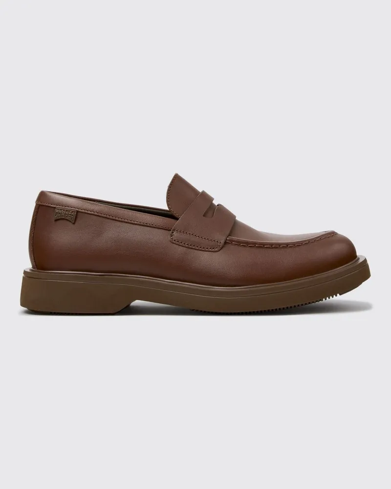 Camper Norman Loafer von aus glattem Kalbsleder mit Riemen Braun