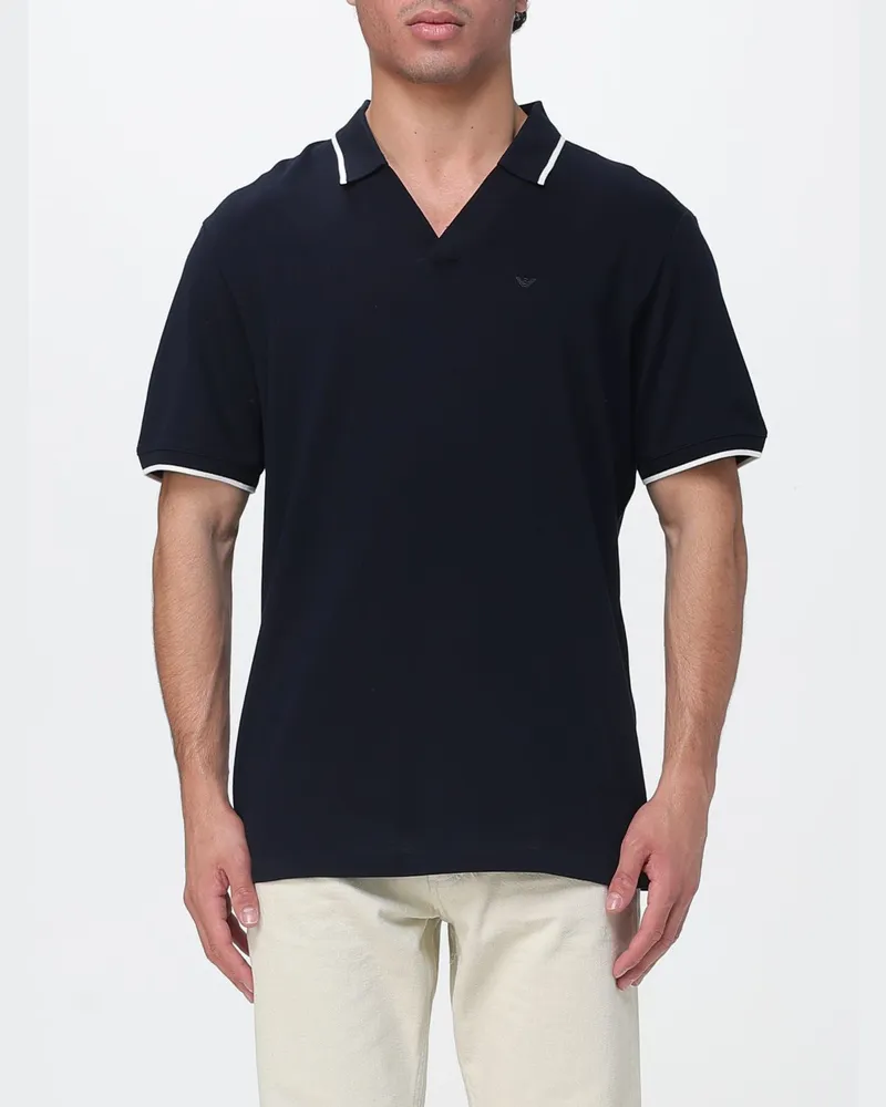 Emporio Armani Polohemd aus Baumwolle Navy