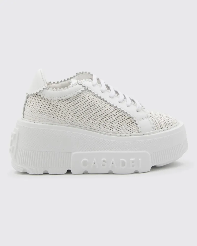 Casadei Nexus Keilsneaker aus geflochtenem Polyurethan-Mix Weiß
