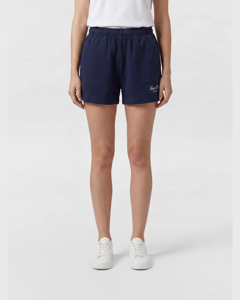 SPORTY & RICH SPORTY  RICH Baumwoll-Shorts Sporty & Rich mit elastischem Bund und Kontrast-Logo Navy