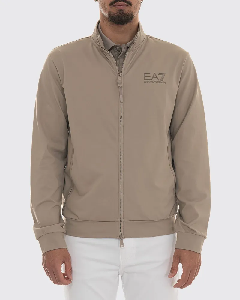 EA7 Reißverschluss-Cardigan Beige