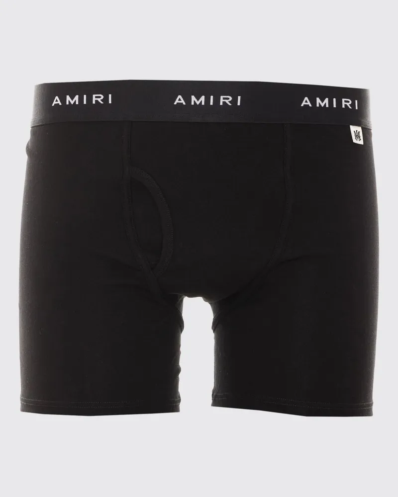 Amiri Stretch-Baumwoll-Boxershorts mit elastischem Logo-Bund Schwarz