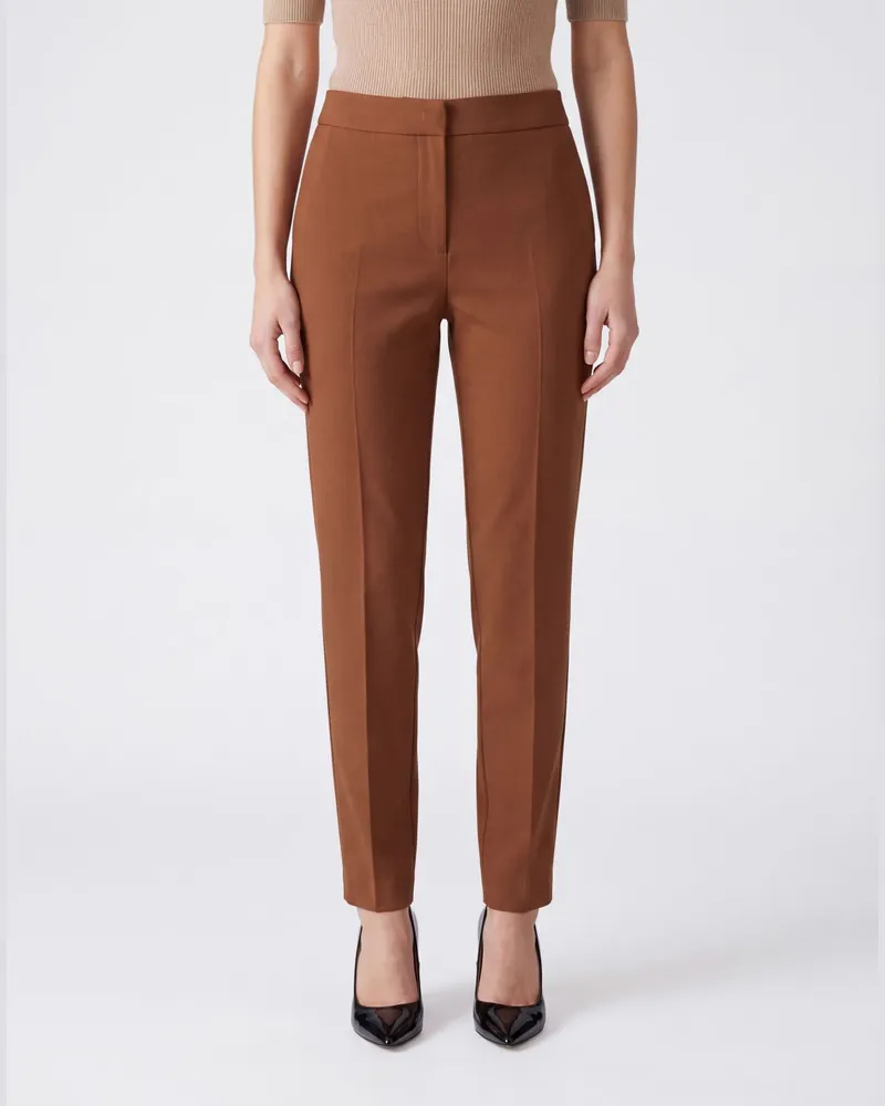 Max Mara Acino Skinny-Hose mit mittlerer Taille und Slim Fit aus Wolle Leder