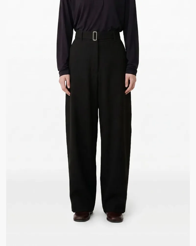 Studio Nicholson Weite Baumwollhose Kaffee