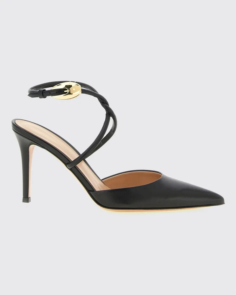 Gianvito Rossi Jungle Mamba 85 Pumps aus Nappaleder mit Knöchelriemen Schwarz