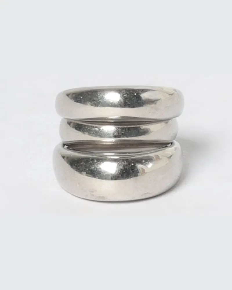 PANCONESI Blow Solar Bandring aus 925er Sterlingsilber mit graviertem Logo Silber