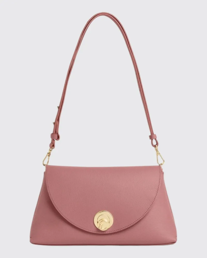 Coccinelle Nikla Schultertasche von aus genarbtem Leder mit Klappverschluss Pink