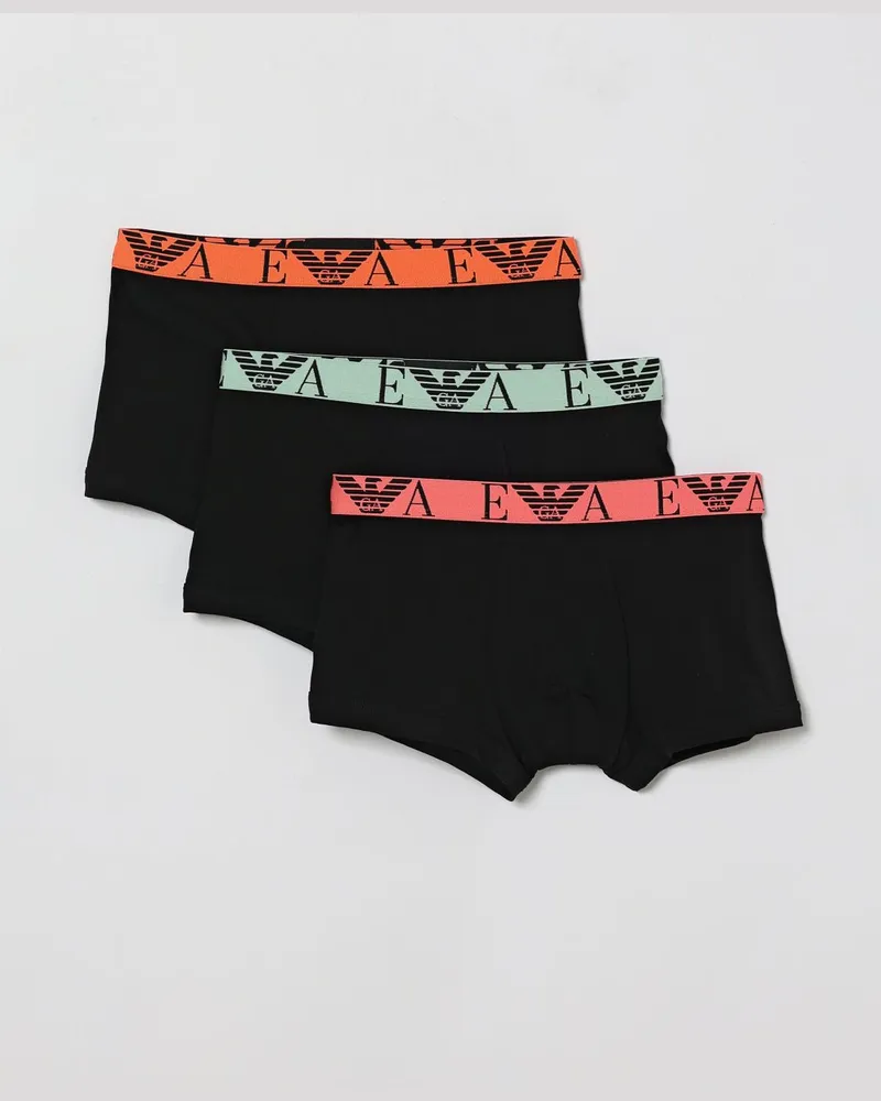 Emporio Armani 3er-Set Boxer-Slips aus Stretch-Baumwolle mit Jacquard-Logo Schwarz