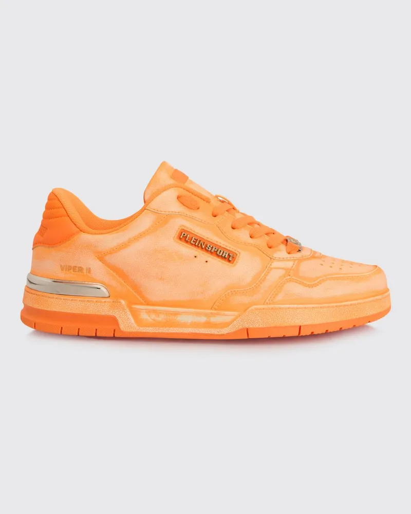 Philipp Plein Sneakers Viper II aus Used-Leder Orange
