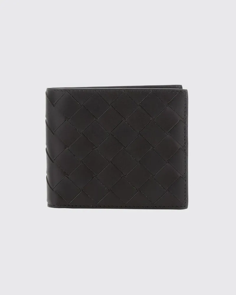 Bottega Veneta Bifold-Brieftasche aus geflochtenem Kalbsleder Braun