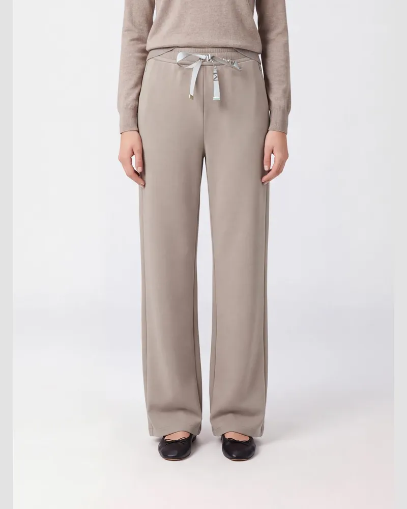 Max Mara Max Mara Weit geschnittene Jogginghose mit hoher Taille aus Baumwollmischung Beige